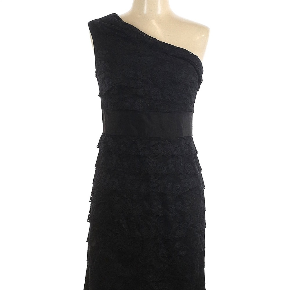 Jessica Simpson Black lace one shoulder dress